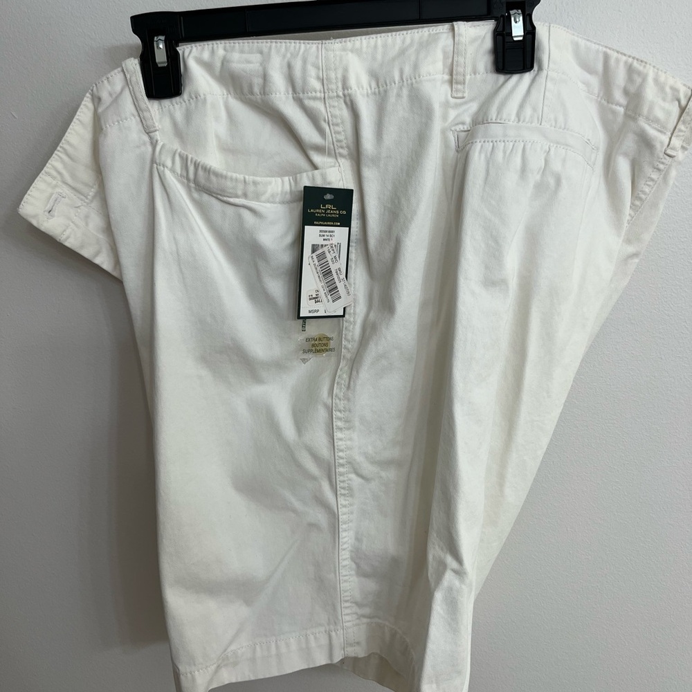 NWT Ralph Lauren White 5-pocket Denim Shorts size 22W